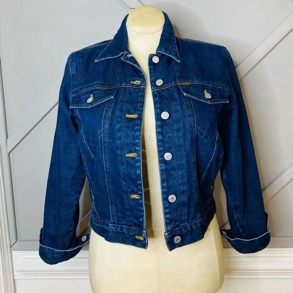 🚨Final Sale Lauren Jeans Co Denim Trucker Jacket Authentic Dry Goods Lined Small - Picture 1 of 9